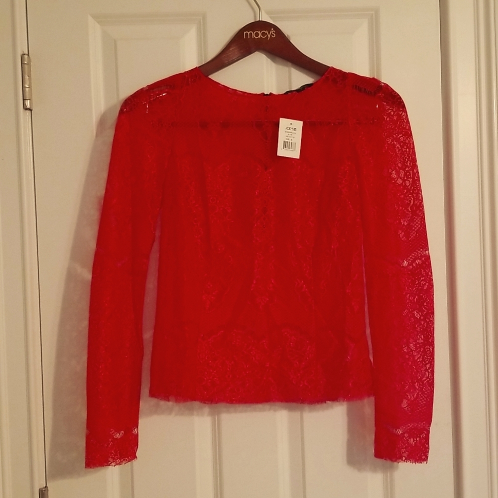 NWT-Joe's Red Lace Top, Size S